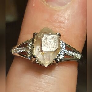 ⭐️ Natural Herkimer Diamond Ring Adjustable Size 7-9 (LOT H4)